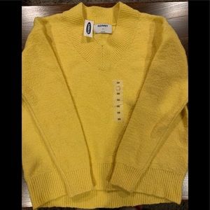 Old Navy V Neck Sweater Yellow XS